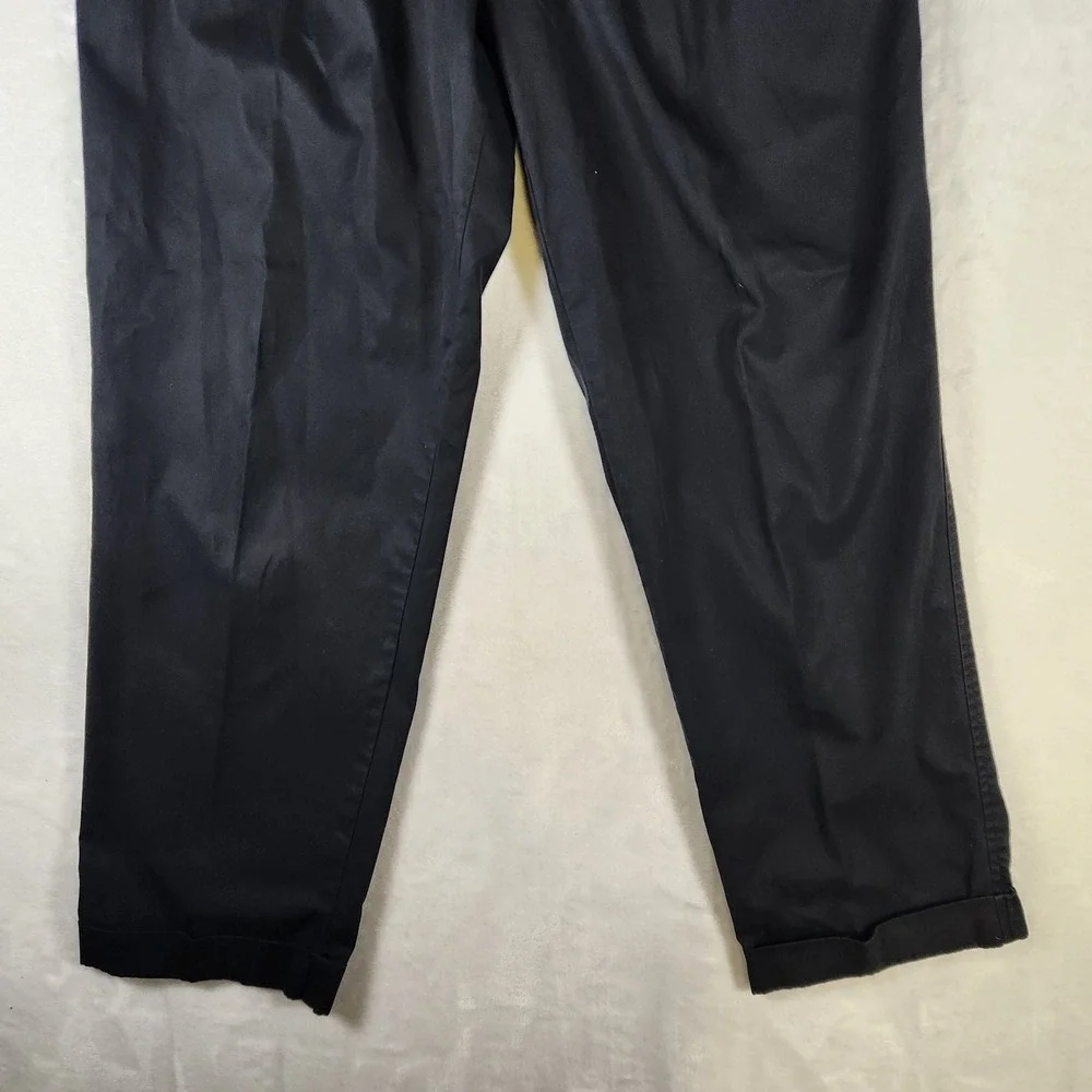Banana Republic Mens 35R Smithfield Black Pleated Cotton Dress Pants‎